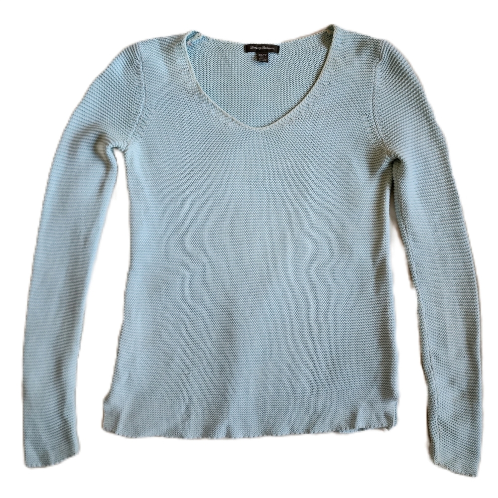 Tommy Bahama Size XS Light Blue Cotton Sweater